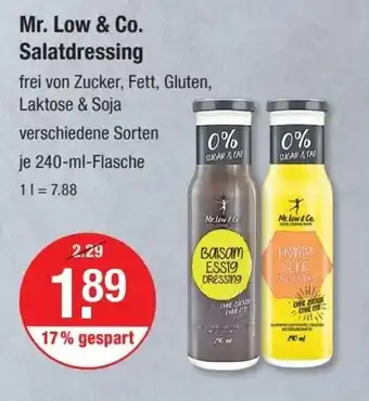 V Markt Mr. Low & Co. Salatdressing je 240-ml-Flasche Angebot