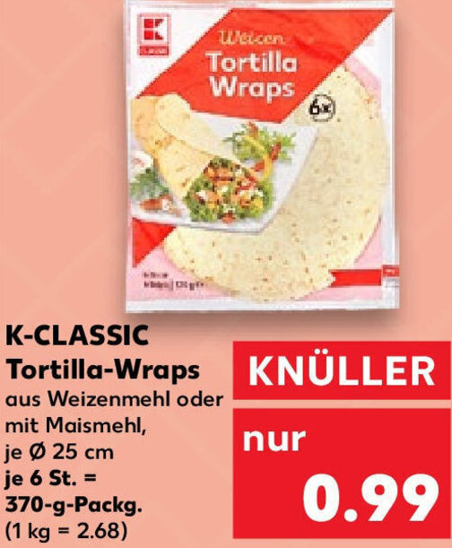 KCLASSIC TortillaWraps 370 g Packg. Angebot bei Kaufland