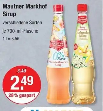 V Markt Mautner Markhof Sirup verschiedene Sorten je 700-ml-Flasche Angebot