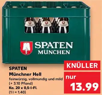 Kaufland SPATEN Münchner Hell Ka. 20x0,5 L-Fl. Angebot