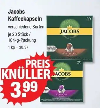 V Markt Jacobs Kaffeekapseln verschiedene Sorten je 20 Stück / 104-g-Packung Angebot