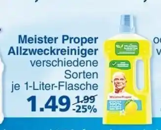 V Markt Meister Proper Allzweckreiniger je 1-Liter-Flasche Angebot