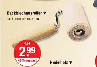 V Markt Backblechausroller aus Buchenholz, ca. 7,2 cm Angebot