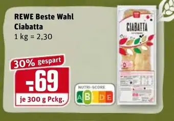 REWE Rewe Beste Wahl Ciabatta 300g Angebot