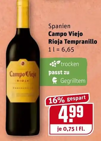 REWE Campo Viejo Rioja Tempranillo 0,75L Angebot