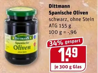 REWE Dittmann Spanische Oliven 300g Angebot