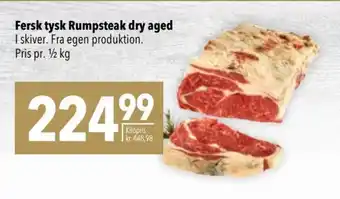 CITTI Markt Fersk tysk Rumpsteak dry aged I skiver. Fra egen produktion. Pris pr. 1/2 kg Angebot