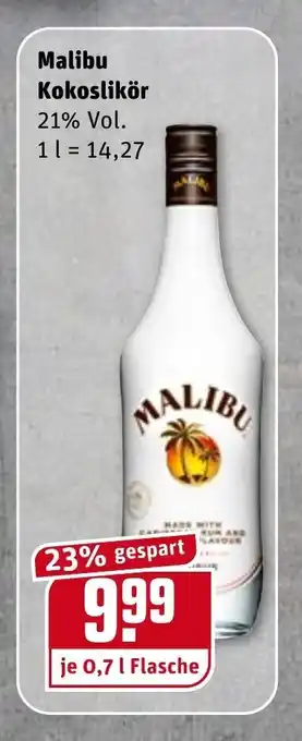 REWE Malibu Kokoslikör 0,7L Angebot