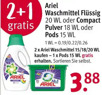 Rossmann Ariel Waschmittel Flüssig oder Compact Pulver oder Pods Angebot