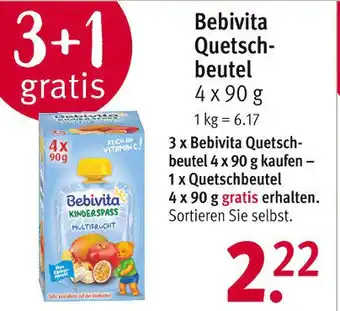 Rossmann Bebivita Quetschbeutel 4x90g Angebot