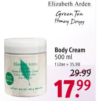 Rossmann Elizabeth Arden Green Tea Honey Drops Body Cream 500ml Angebot