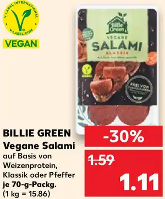 Kaufland BILLIE GREEN Vegane Salami 70-g-Packg. Angebot