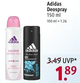 Rossmann Adidas Deospray 150ml Angebot