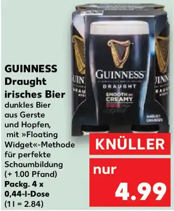 Kaufland GUINNESS Draught irisches Bier Packg. 4x0,44 L Dose Angebot