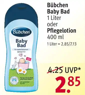 Rossmann Bübchen Baby Bad 1L oder Pflegelotion 400ml Angebot