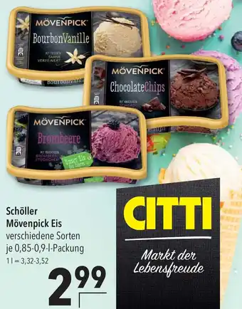 CITTI Markt Schöller Mövenpick Eis 0,85-0,9-L-Packung Angebot