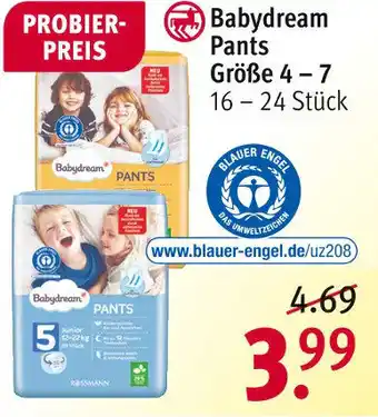Rossmann Babydream Pants Größe 4-7 Angebot