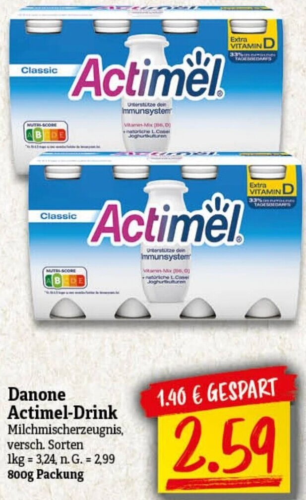 Danone ActimelDrink 800g Packung Angebot bei nah & gut