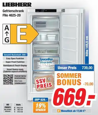 Expert Bening LIEBHERR Gefrierschrank FNe 4625-20 Angebot