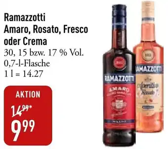 Galeria Markthalle Ramazzotti Amaro, Rosato, Fresco oder Crema 0,7-L-Flasche Angebot