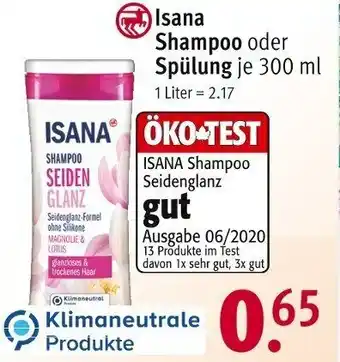 Rossmann Isana Shampoo oder Spülung 300ml Angebot