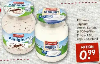 nahkauf Ehrmann Joghurt 500 g Glas Angebot