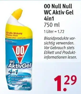 Rossmann 00 Null Null WC Aktiv Gel 4in1 750ml Angebot