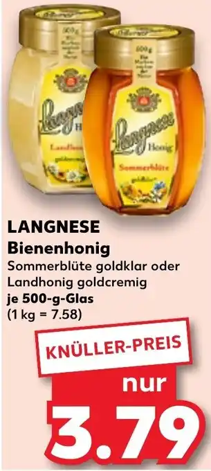 Kaufland LANGNESE Bienenhonig 500-g-Glas Angebot