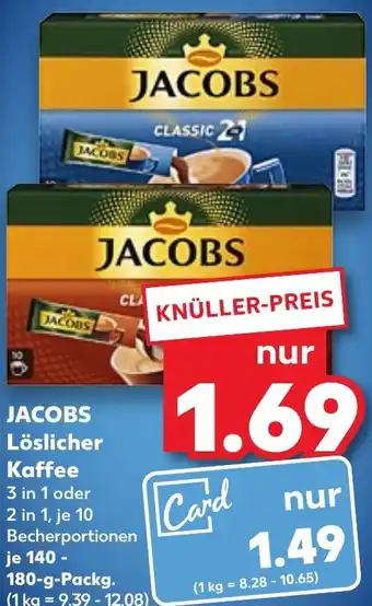 Kaufland JACOBS Löslicher Kaffee 140-180 g Packg. Angebot