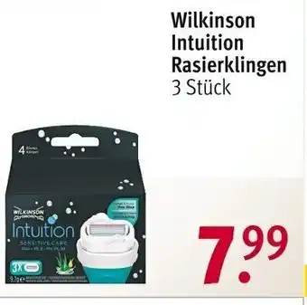 Rossmann Wilkinson Intuition Rasierklingen Angebot