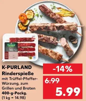 Kaufland K-PURLAND Rinderspieße 400 g Packg. Angebot