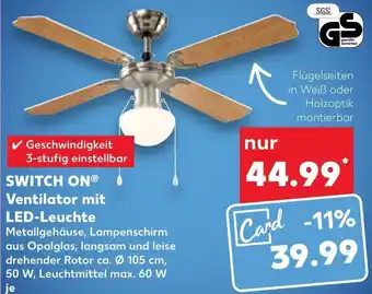 Kaufland SWITCH ONⓇ Ventilator mit LED-Leuchte Angebot