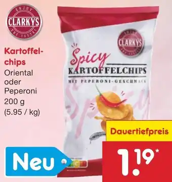 Netto Marken-Discount CLARKYS Kartoffelchips 200 g Angebot