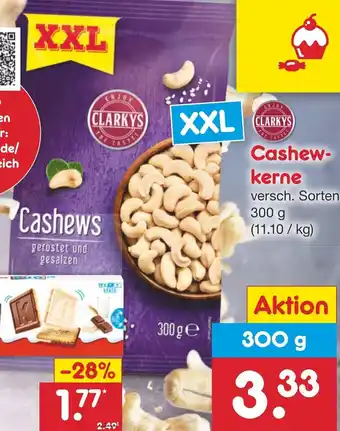 Netto Marken-Discount CLARKYS Cashewkerne 300 g Angebot
