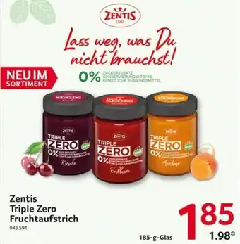 Selgros Zentis Triple Zero Fruchtaufstrich 185 g Angebot