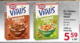 Selgros Dr. Oetker Vitalis Müsli 1500-g-Packung Angebot