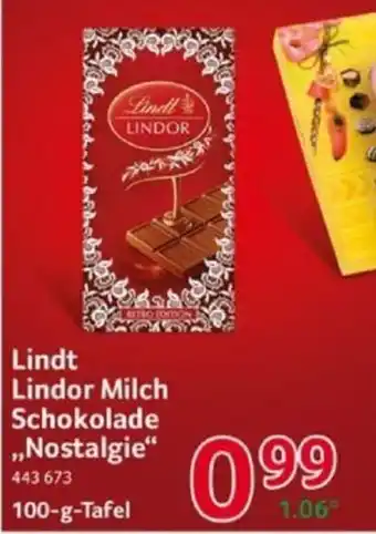 Selgros Lindt Lindor Milch Schokolade ,,Nostalgie" 100-g-Tafel Angebot