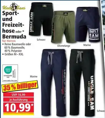 Norma Uncle Same Sport-und Freizeit-hose oder-Bermuda M-XXL Angebot