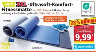 Norma XXL-Ultrasoft-Komfort-Fitnessmatte ca. 190 x 60 cm Angebot