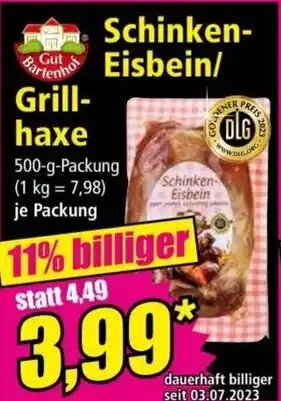 Norma Schinken-Eisbein/ Grill- haxe 500 g packung Angebot