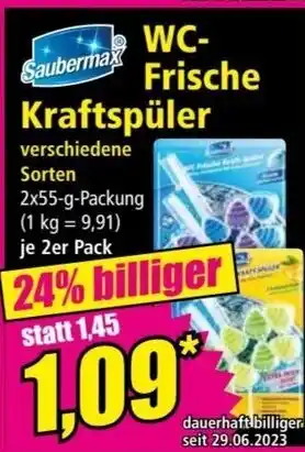 Norma Saubermax WC-Frische Kraftspüler 2x55-g-Packung Angebot