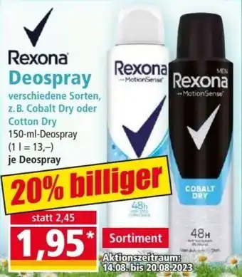 Norma Rexona Deospray 150 ml Deospray Angebot