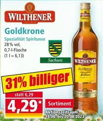 Norma WILTHENER Goldkrone 0,7 l Flasche Angebot