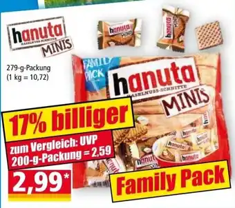 Norma hanuta MINIS 279-g-Packung Angebot