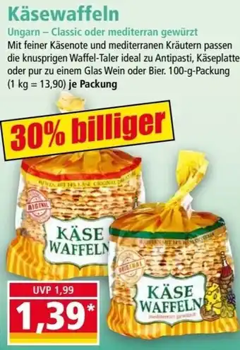 Norma Käsewaffeln Ungarn - Classic oder mediterran gewürzt 100-g-Packung Angebot