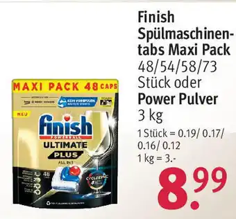 Rossmann Finish Spülmaschinen-tabs Maxi Pack 48/54/58/73 Stuck Angebot