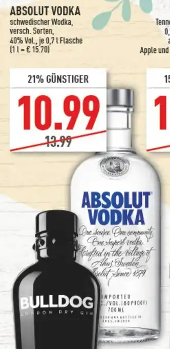 Marktkauf Absolut Vodka 0,7L Angebot