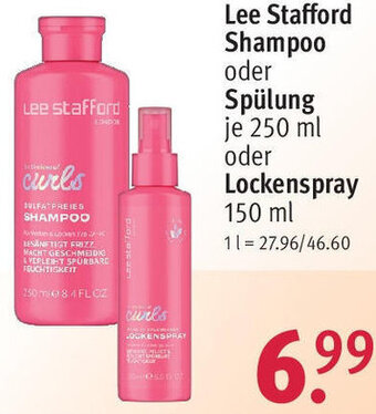 Rossmann Lee Stafford Shampoo oder Spülung 250 ml oder Lockenspray 150 ml Angebot