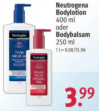 Rossmann Neutrogena Bodylotion 400 ml oder Bodybalsam 250 ml Angebot