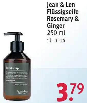 Rossmann Jean & Len Flüssigseife Rosemary & Ginger 250 ml Angebot